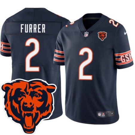 Bears #2 Will Furrer Tackle Twill Jersey -Navy with 2023 Bear Head Logo Patch