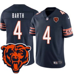 Bears #4 Connor Barth Tackle Twill Jersey -Navy with 2023 Bear Head Logo Patch