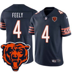 Bears #4 Jay Feely Tackle Twill Jersey -Navy with 2023 Bear Head Logo Patch