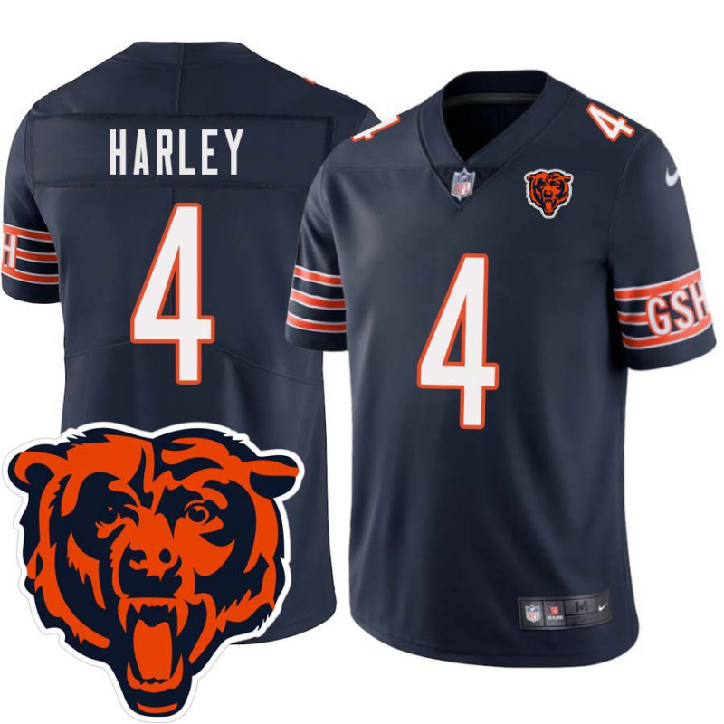 Bears #4 Chic Harley Tackle Twill Jersey -Navy with 2023 Bear Head Logo Patch