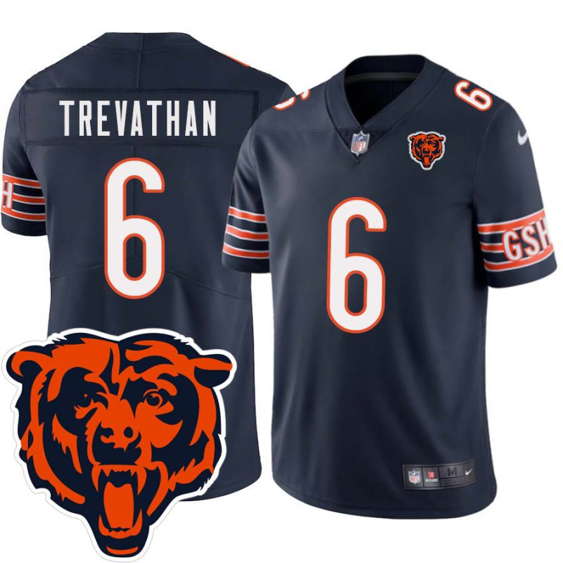 Bears #6 Danny Trevathan Tackle Twill Jersey -Navy with 2023 Bear Head Logo Patch