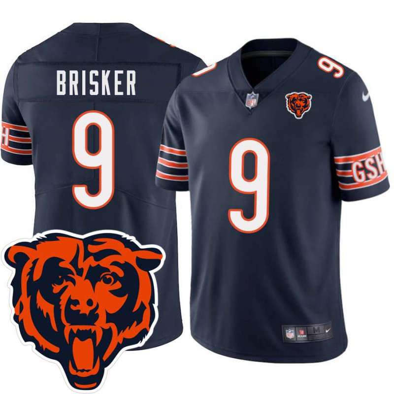 Bears #9 Jaquan Brisker Tackle Twill Jersey -Navy with 2023 Bear Head Logo Patch