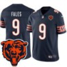 Bears #9 David Fales Tackle Twill Jersey -Navy with 2023 Bear Head Logo Patch