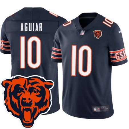 Bears #10 Louie Aguiar Tackle Twill Jersey -Navy with 2023 Bear Head Logo Patch