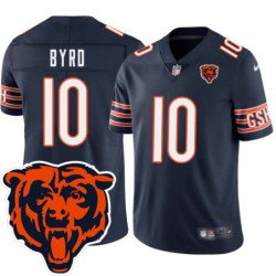 Bears #10 Damiere Byrd Tackle Twill Jersey -Navy with 2023 Bear Head Logo Patch