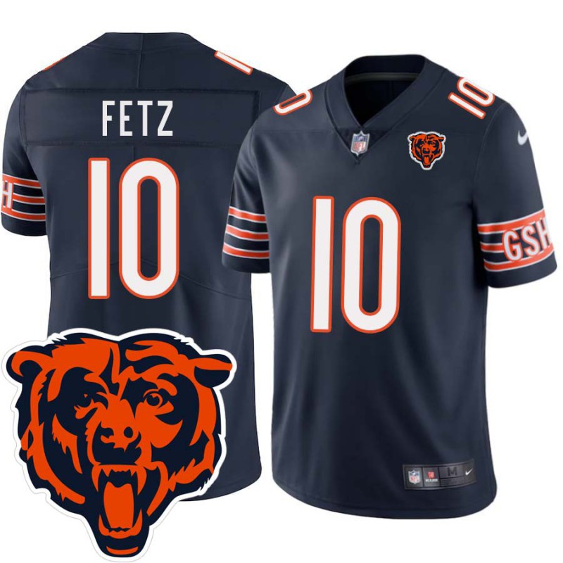 Bears #10 Gus Fetz Tackle Twill Jersey -Navy with 2023 Bear Head Logo Patch