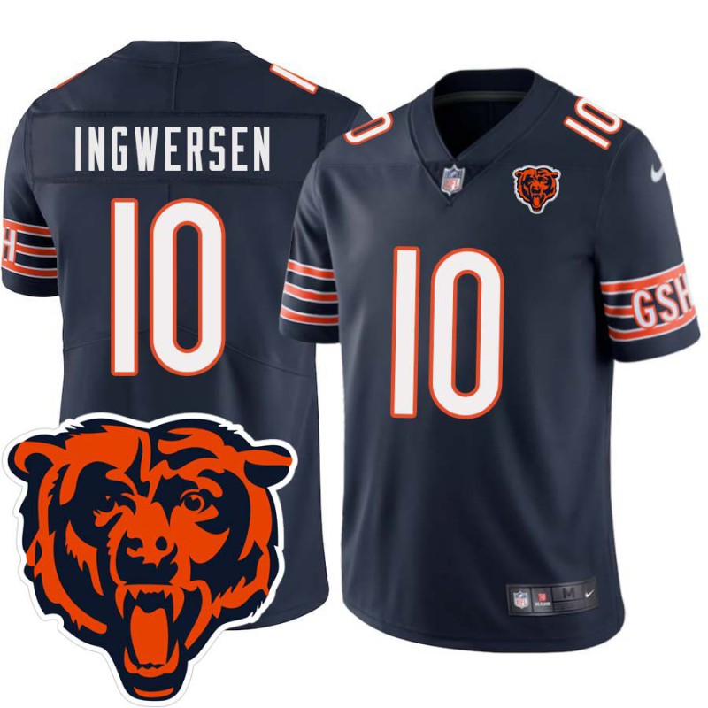 Bears #10 Burt Ingwersen Tackle Twill Jersey -Navy with 2023 Bear Head Logo Patch