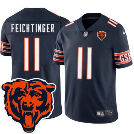 Bears #11 Andy Feichtinger Tackle Twill Jersey -Navy with 2023 Bear Head Logo Patch