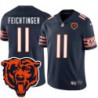 Bears #11 Andy Feichtinger Tackle Twill Jersey -Navy with 2023 Bear Head Logo Patch