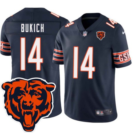 Bears #14 Rudy Bukich Tackle Twill Jersey -Navy with 2023 Bear Head Logo Patch