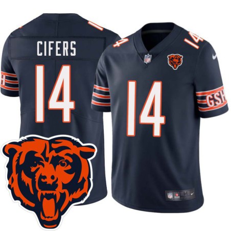 Bears #14 Ed Cifers Tackle Twill Jersey -Navy with 2023 Bear Head Logo Patch