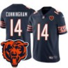 Bears #14 Cookie Cunningham Tackle Twill Jersey -Navy with 2023 Bear Head Logo Patch