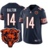 Bears #14 Andy Dalton Tackle Twill Jersey -Navy with 2023 Bear Head Logo Patch