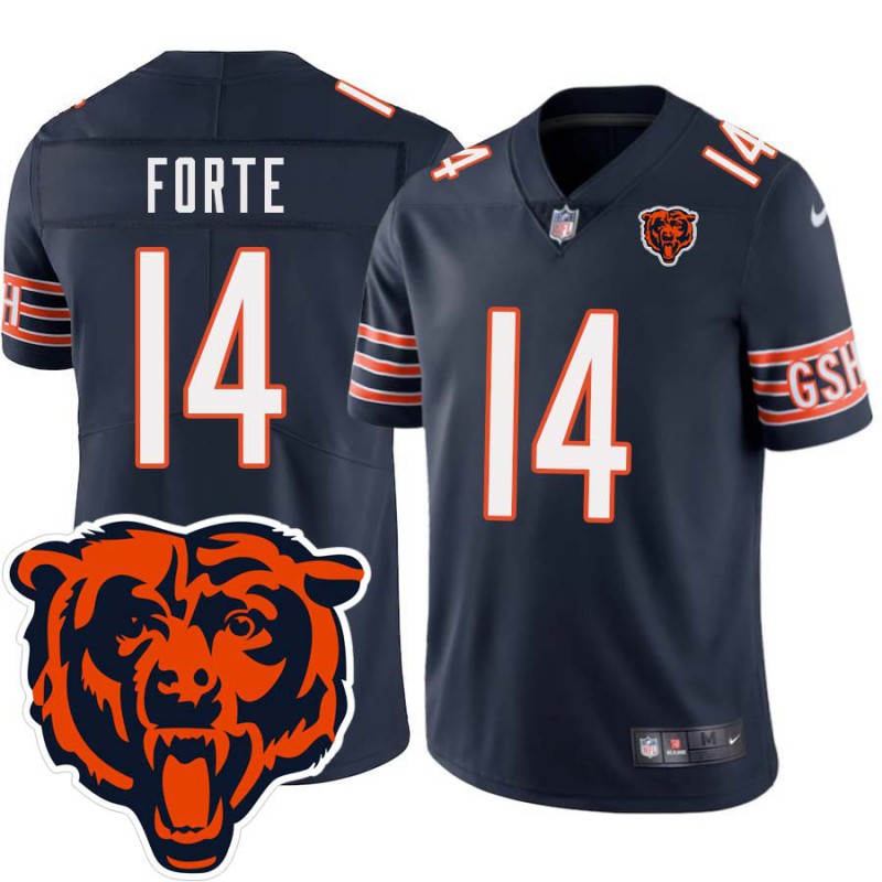 Bears #14 Aldo Forte Tackle Twill Jersey -Navy with 2023 Bear Head Logo Patch