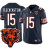 Bears #15 Bill Fleckenstein Tackle Twill Jersey -Navy with 2023 Bear Head Logo Patch