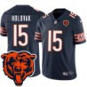 Bears #15 Mike Holovak Tackle Twill Jersey -Navy with 2023 Bear Head Logo Patch