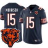 Bears #15 Fred Morrison Tackle Twill Jersey -Navy with 2023 Bear Head Logo Patch