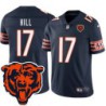 Bears #17 Ike Hill Tackle Twill Jersey -Navy with 2023 Bear Head Logo Patch