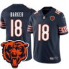 Bears #18 Dick Barker Tackle Twill Jersey -Navy with 2023 Bear Head Logo Patch