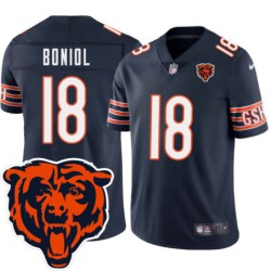 Bears #18 Chris Boniol Tackle Twill Jersey -Navy with 2023 Bear Head Logo Patch