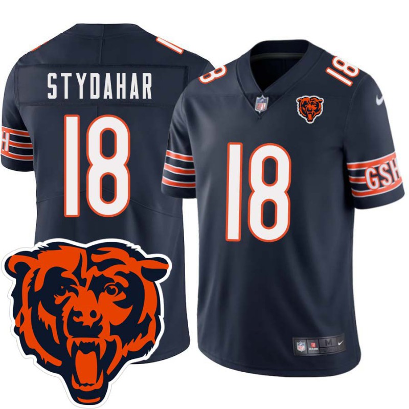 Bears #18 Joe Stydahar Tackle Twill Jersey -Navy with 2023 Bear Head Logo Patch