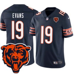 Bears #19 Earl Evans Tackle Twill Jersey -Navy with 2023 Bear Head Logo Patch