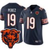 Bears #19 Pete Perez Tackle Twill Jersey -Navy with 2023 Bear Head Logo Patch