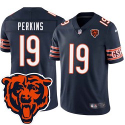 Bears #19 Don Perkins Tackle Twill Jersey -Navy with 2023 Bear Head Logo Patch