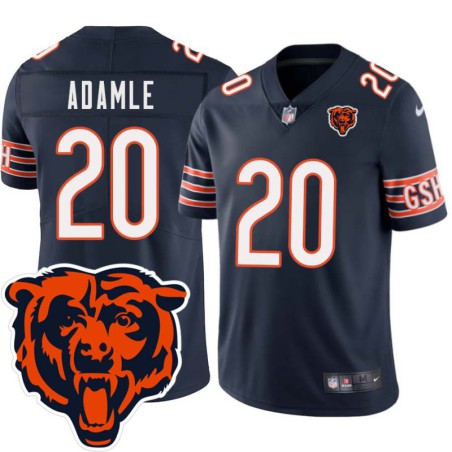 Bears #20 Mike Adamle Tackle Twill Jersey -Navy with 2023 Bear Head Logo Patch