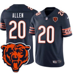 Bears #20 James Allen Tackle Twill Jersey -Navy with 2023 Bear Head Logo Patch