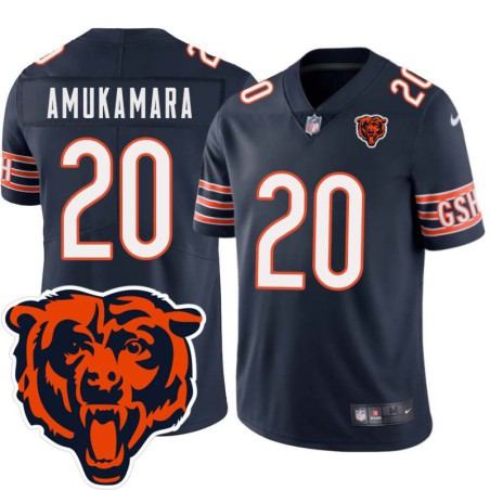 Bears #20 Prince Amukamara Tackle Twill Jersey -Navy with 2023 Bear Head Logo Patch