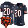 Bears #20 Fred Dreher Tackle Twill Jersey -Navy with 2023 Bear Head Logo Patch