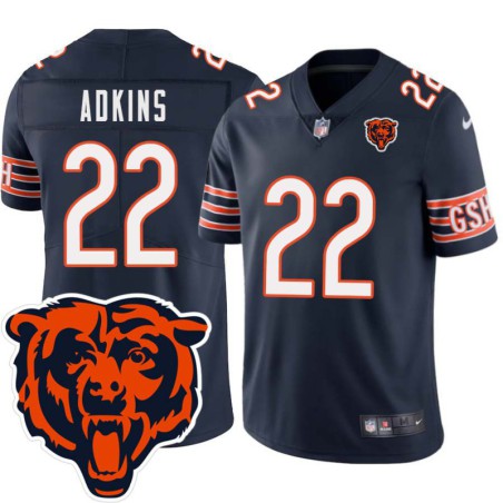 Bears #22 Roy Adkins Tackle Twill Jersey -Navy with 2023 Bear Head Logo Patch