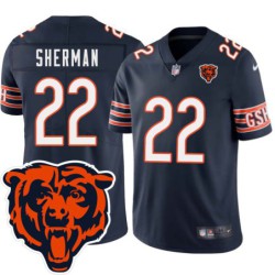 Bears #22 Solly Sherman Tackle Twill Jersey -Navy with 2023 Bear Head Logo Patch