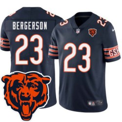 Bears #23 Gil Bergerson Tackle Twill Jersey -Navy with 2023 Bear Head Logo Patch