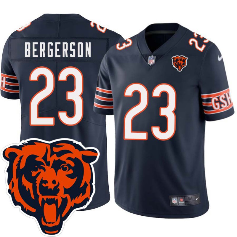 Bears #23 Gil Bergerson Tackle Twill Jersey -Navy with 2023 Bear Head Logo Patch