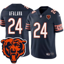 Bears #24 Al Afalava Tackle Twill Jersey -Navy with 2023 Bear Head Logo Patch