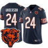 Bears #24 Hunk Anderson Tackle Twill Jersey -Navy with 2023 Bear Head Logo Patch