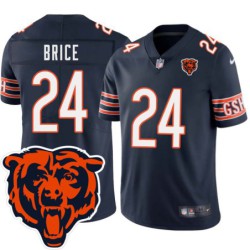 Bears #24 Kentrell Brice Tackle Twill Jersey -Navy with 2023 Bear Head Logo Patch