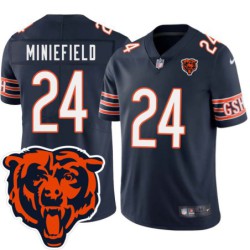 Bears #24 Kevin Miniefield Tackle Twill Jersey -Navy with 2023 Bear Head Logo Patch