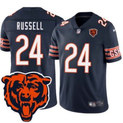 Bears #24 Reggie Russell Tackle Twill Jersey -Navy with 2023 Bear Head Logo Patch