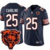 Bears #25 J.C. Caroline Tackle Twill Jersey -Navy with 2023 Bear Head Logo Patch