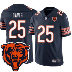 Bears #25 Mike Davis Tackle Twill Jersey -Navy with 2023 Bear Head Logo Patch