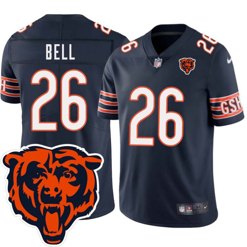 Bears #26 Kay Bell Tackle Twill Jersey -Navy with 2023 Bear Head Logo Patch