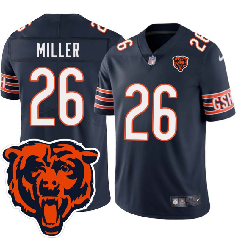 Bears #26 Dub Miller Tackle Twill Jersey -Navy with 2023 Bear Head Logo Patch