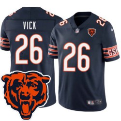 Bears #26 Ernie Vick Tackle Twill Jersey -Navy with 2023 Bear Head Logo Patch