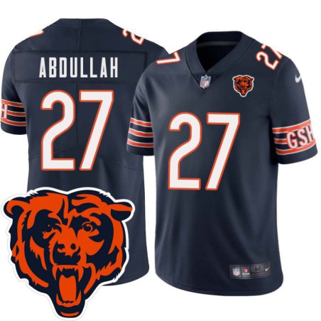 Bears #27 Rabih Abdullah Tackle Twill Jersey -Navy with 2023 Bear Head Logo Patch