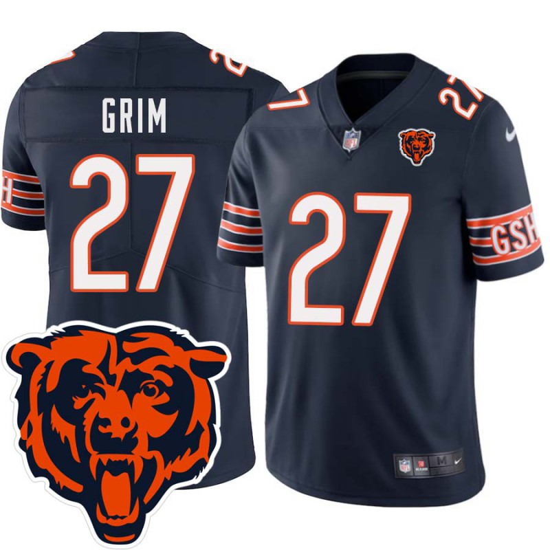 Bears #27 Bob Grim Tackle Twill Jersey -Navy with 2023 Bear Head Logo Patch