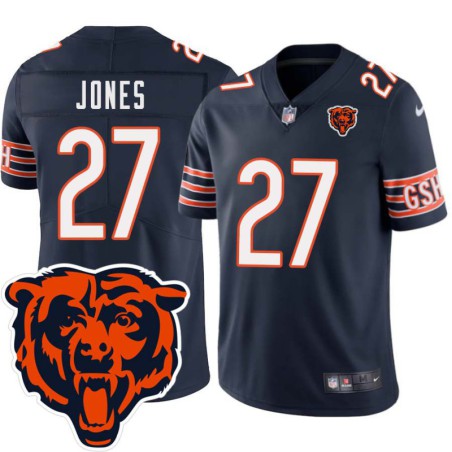 Bears #27 Edgar Jones Tackle Twill Jersey -Navy with 2023 Bear Head Logo Patch