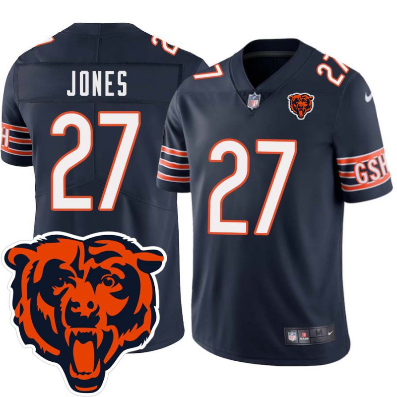 Bears #27 Kevin Jones Tackle Twill Jersey -Navy with 2023 Bear Head Logo Patch